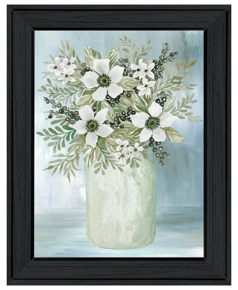 White Blooms Black Framed Print Wall Art HomeRoots