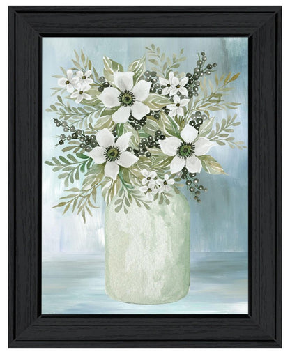 White Blooms Black Framed Print Wall Art HomeRoots