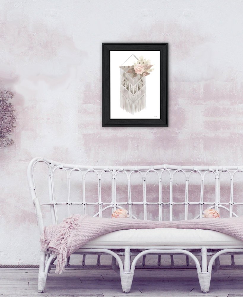 BOHEMIAN MACRAME Black Framed Print Wall Art — view 2