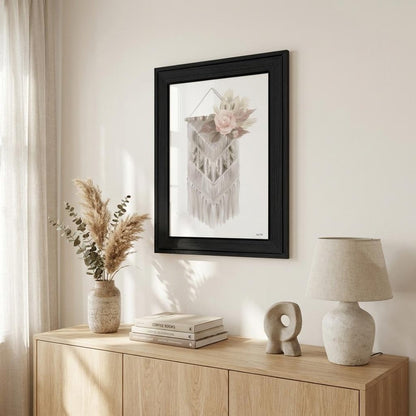 BOHEMIAN MACRAME Black Framed Print Wall Art HomeRoots