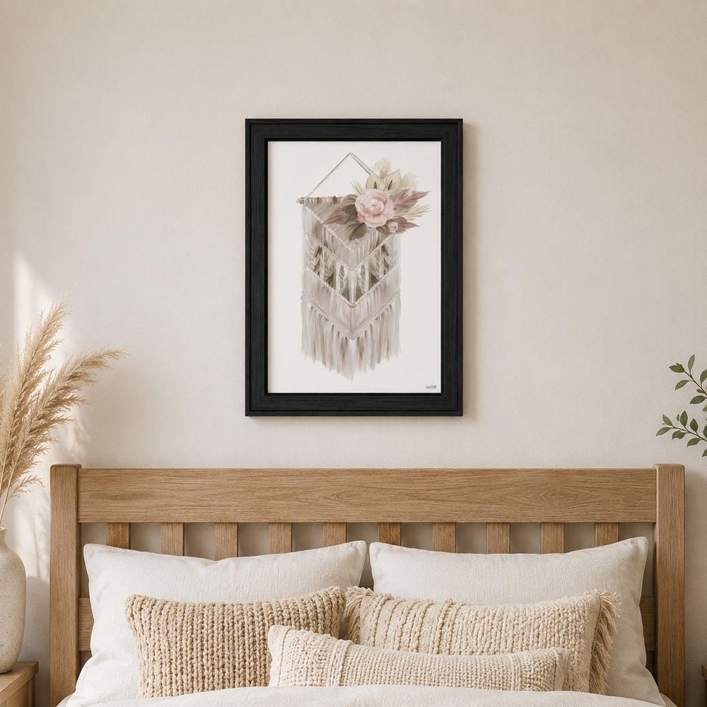 BOHEMIAN MACRAME Black Framed Print Wall Art — view 6