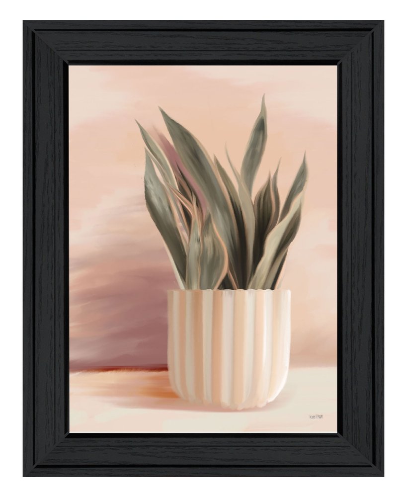 Striped Bohemian Plant Black Framed Print Wall Art HomeRoots