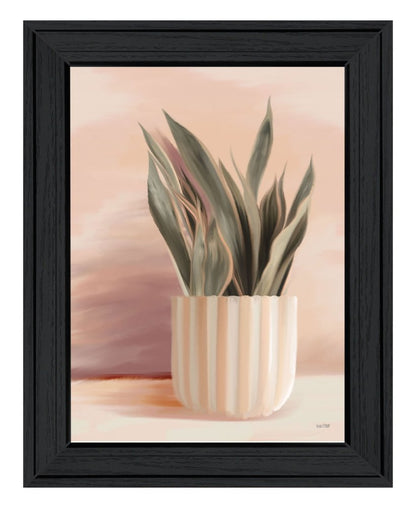 Striped Bohemian Plant Black Framed Print Wall Art HomeRoots