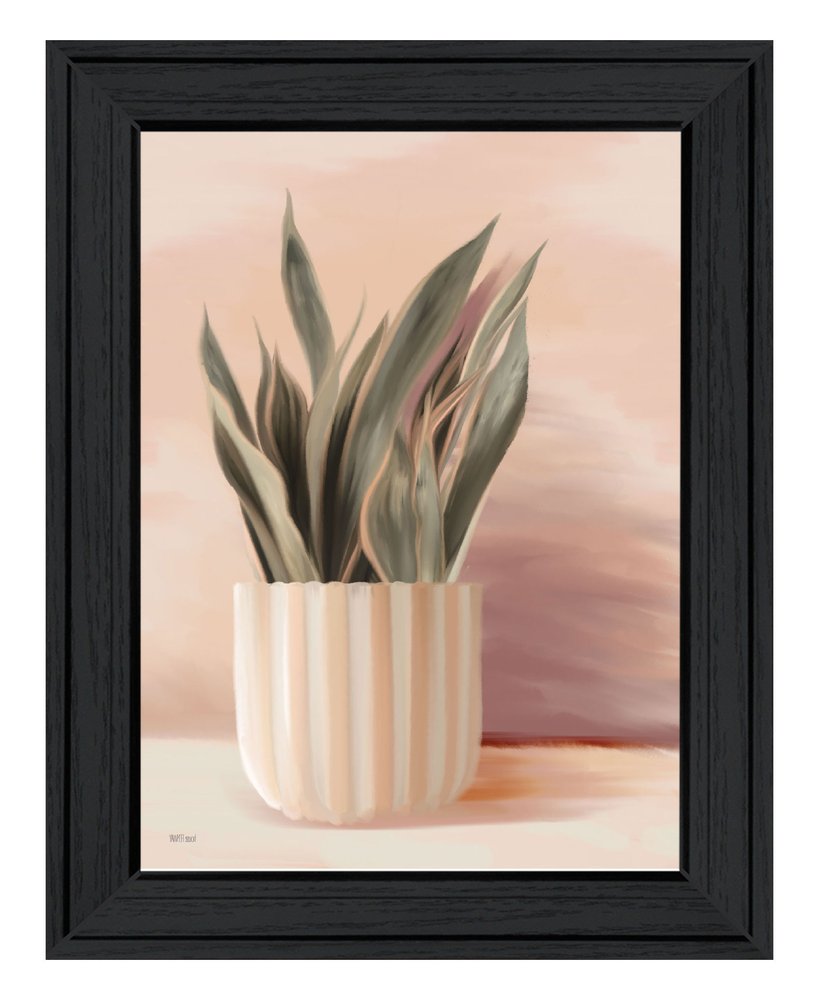 Striped Bohemian Plant Black Framed Print Wall Art HomeRoots