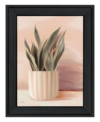 Striped Bohemian Plant Black Framed Print Wall Art HomeRoots