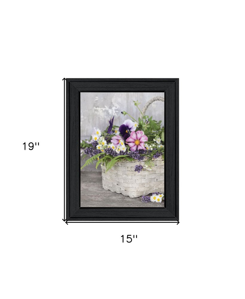 Fresh Garden Basket Black Framed Print Wall Art — view 2