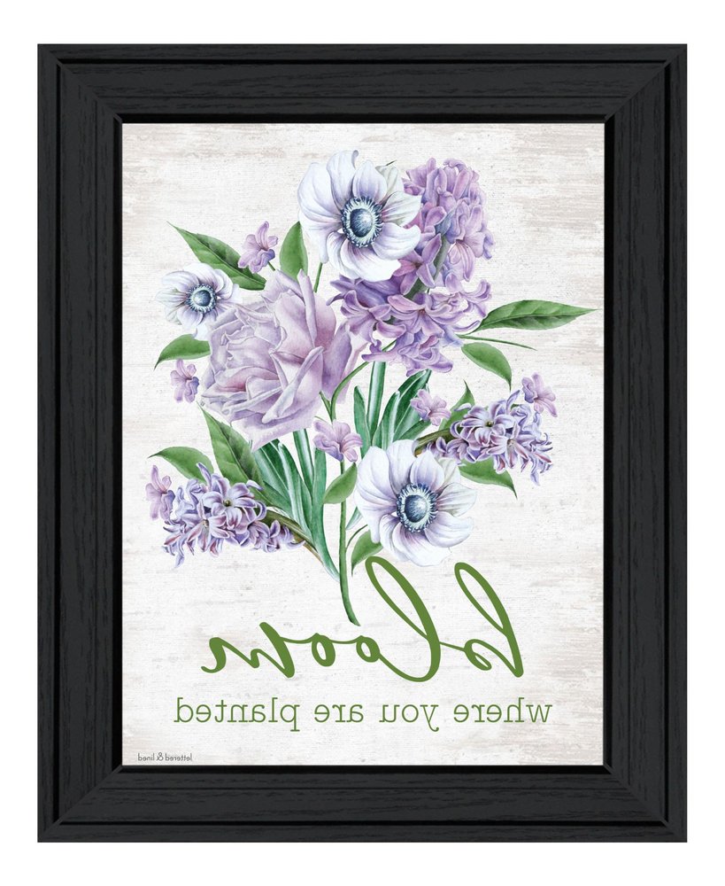 Bloom Where You Are Planted Black Framed Print Wall Art — view 3