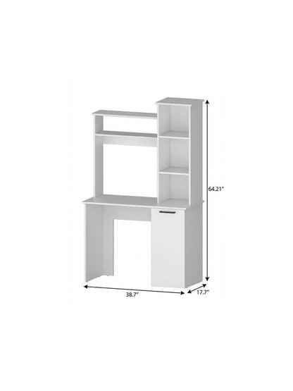 39" White Computer Desk With Hutch HomeRoots