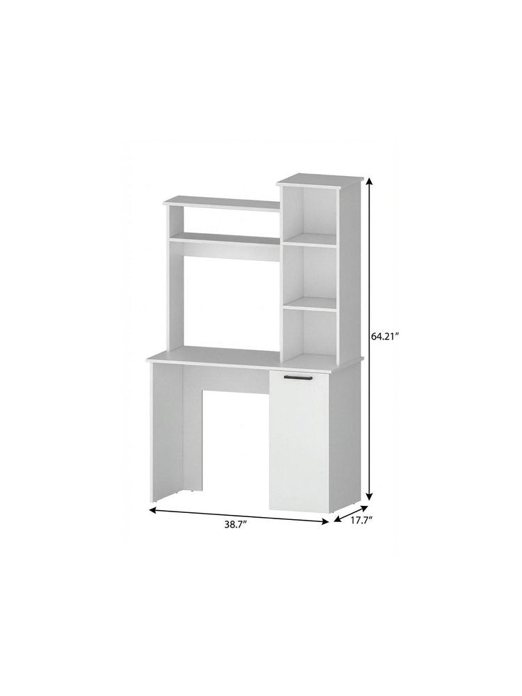 39" White Computer Desk With Hutch HomeRoots