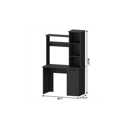 39" Black Computer Desk With Hutch HomeRoots