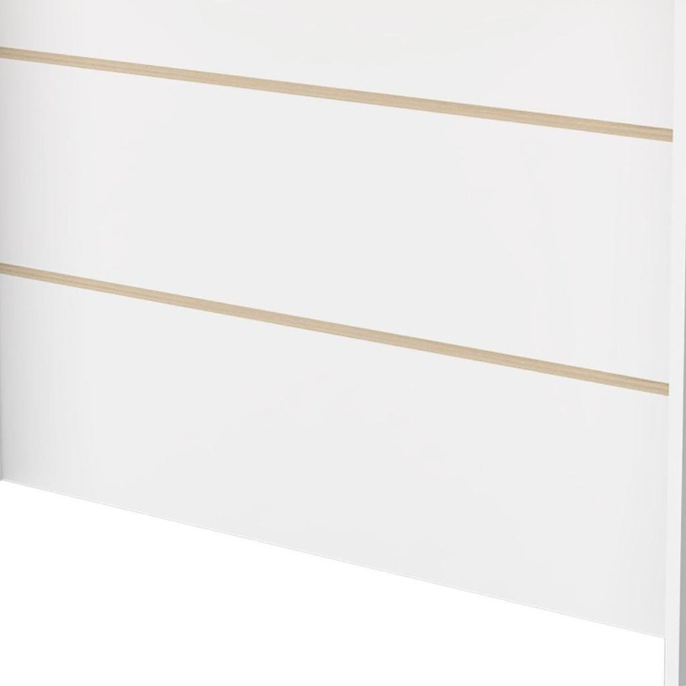 White and Natural 47" Kitchen Island With Storage HomeRoots