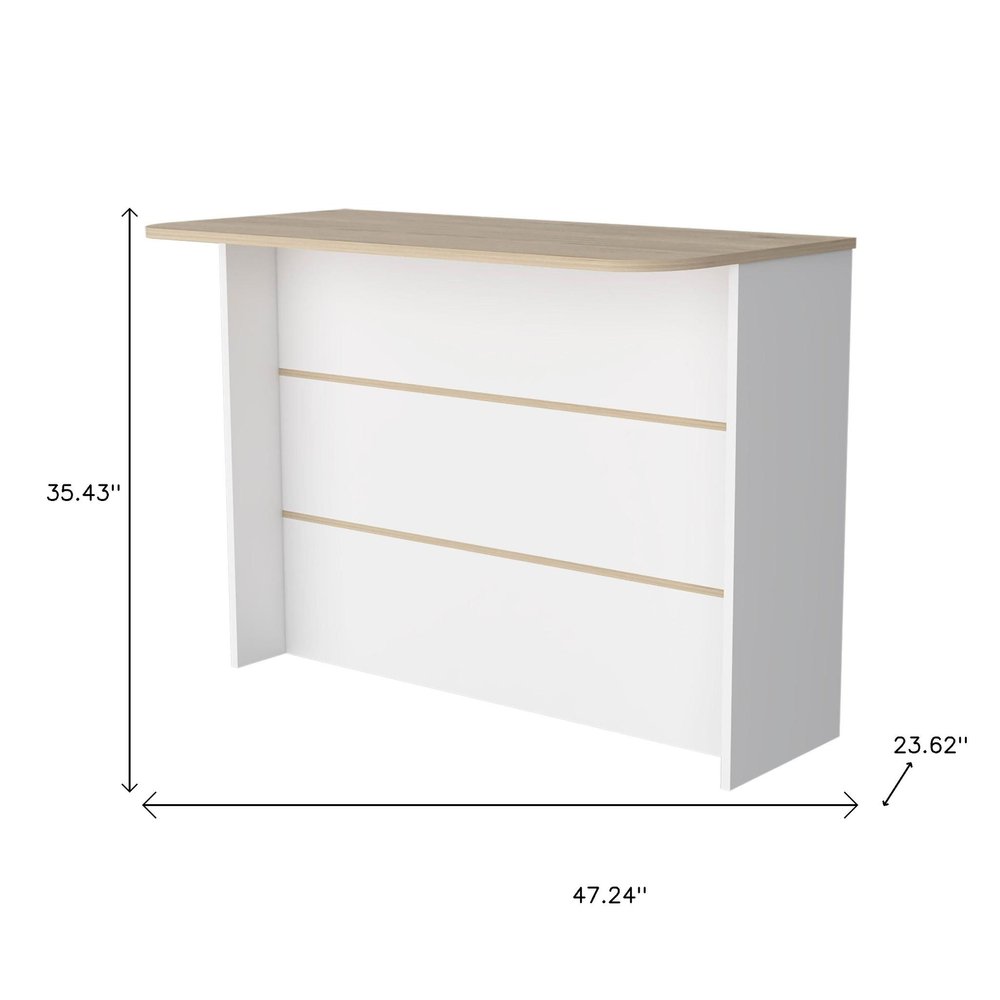White and Natural 47" Kitchen Island With Storage — view 3