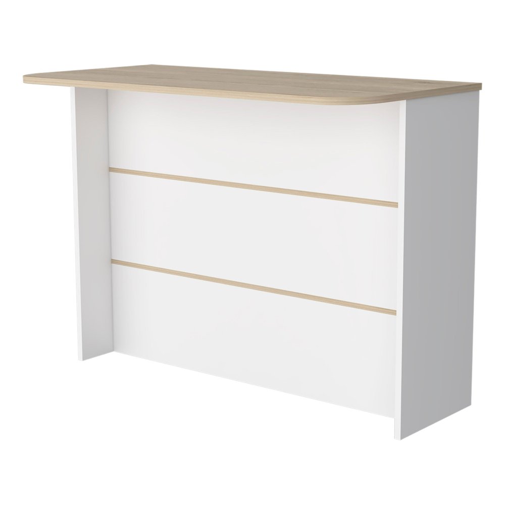 White and Natural 47" Kitchen Island With Storage — view 1