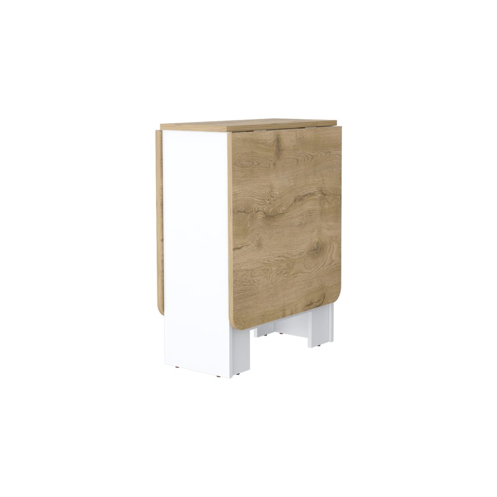 24" Brown And White Folding Sled Base Dining Table HomeRoots