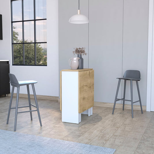 24" Brown And White Folding Sled Base Dining Table HomeRoots