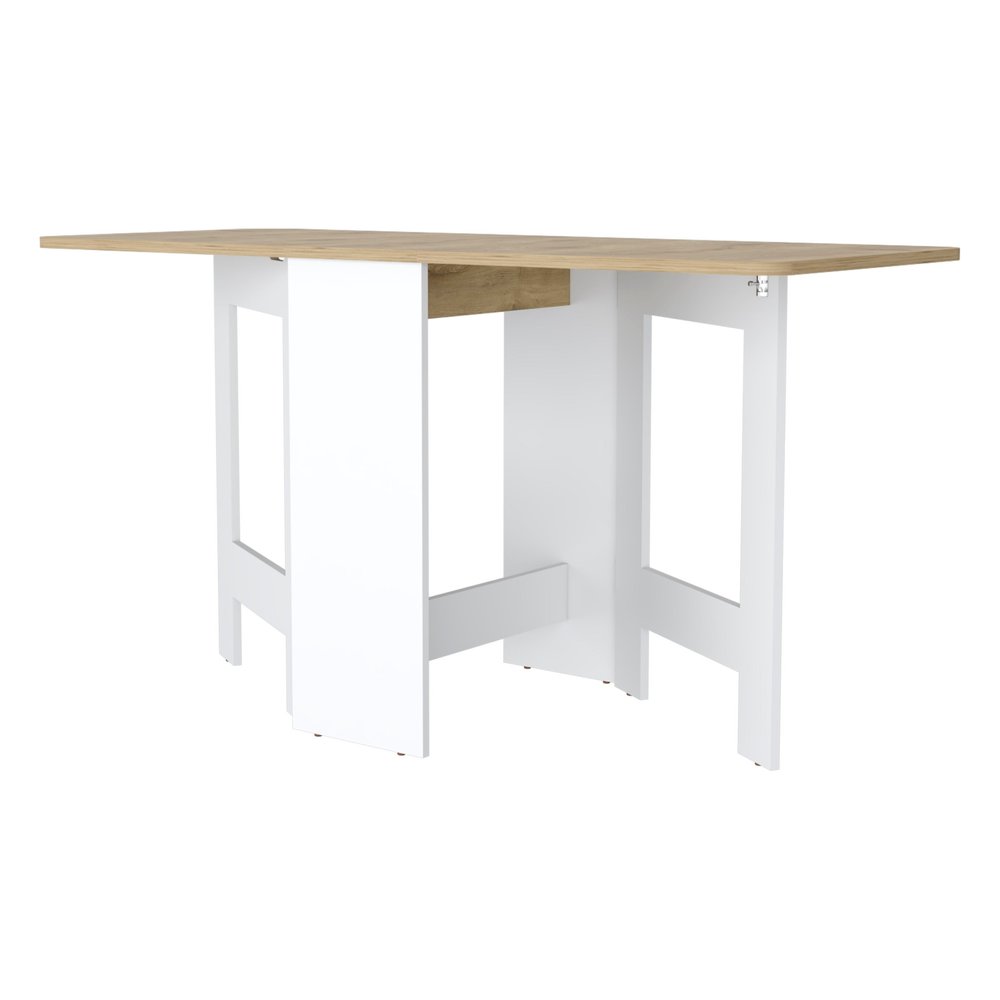 24" Brown And White Folding Sled Base Dining Table HomeRoots