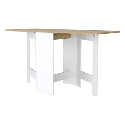 24" Brown And White Folding Sled Base Dining Table HomeRoots