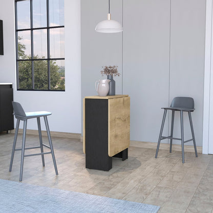 24" Wood Brown And Black Drop Leaf Trestle Base Dining Table HomeRoots