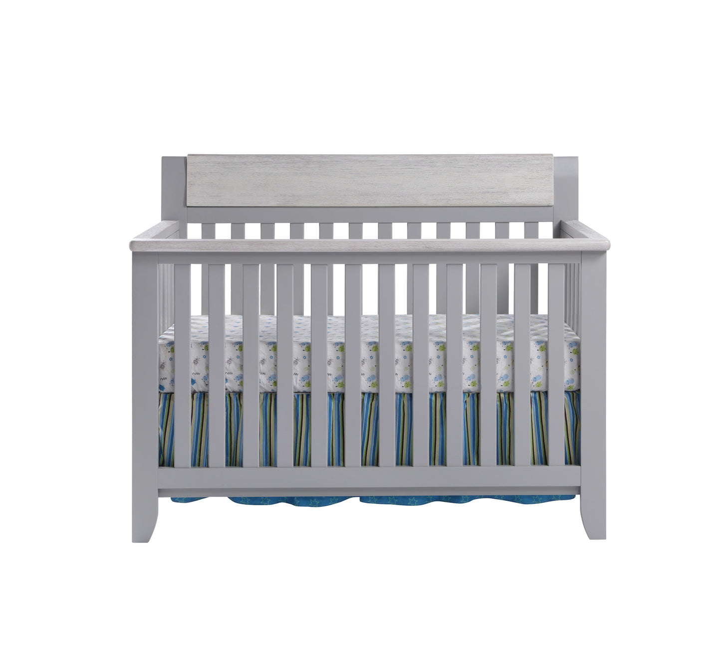 Gray Solid and Manufactured Wood Standard Four In One Convertible Crib