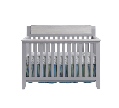 Gray Solid and Manufactured Wood Standard Four In One Convertible Crib