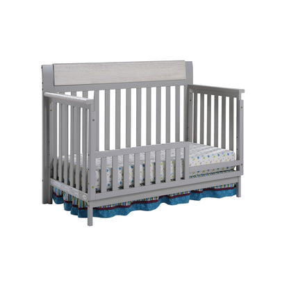 Gray Solid and Manufactured Wood Standard Four In One Convertible Crib