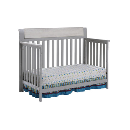 Gray Solid and Manufactured Wood Standard Four In One Convertible Crib