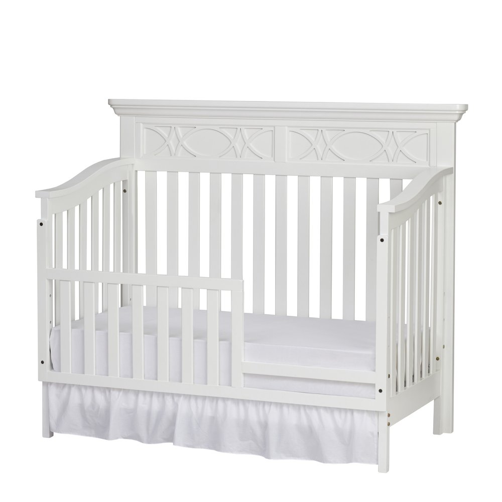 White Solid and Manufactured Wood Standard Four In One Convertible Crib HomeRoots