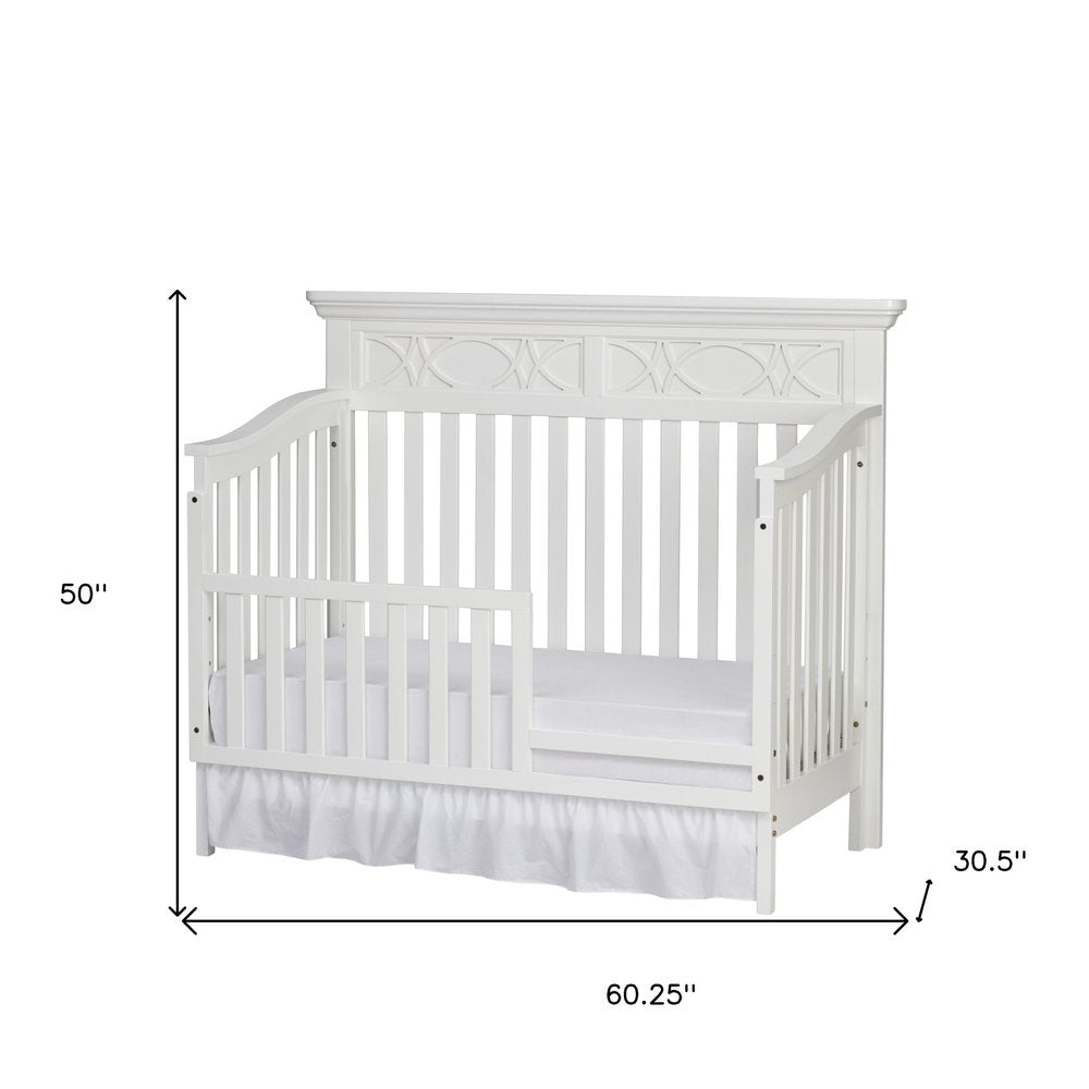 White Solid and Manufactured Wood Standard Four In One Convertible Crib HomeRoots