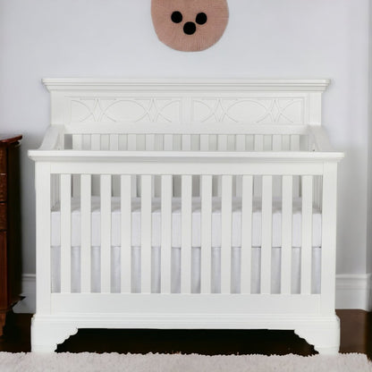 White Solid and Manufactured Wood Standard Four In One Convertible Crib HomeRoots