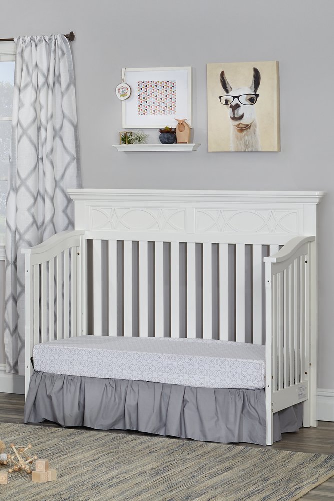 White Solid and Manufactured Wood Standard Four In One Convertible Crib HomeRoots