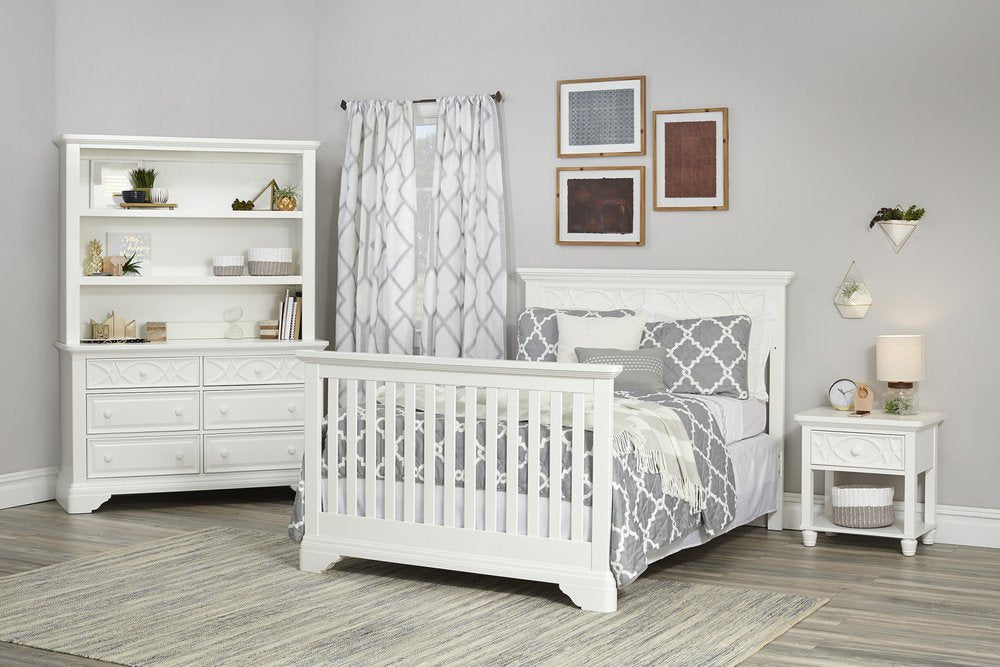 White Solid and Manufactured Wood Standard Four In One Convertible Crib HomeRoots