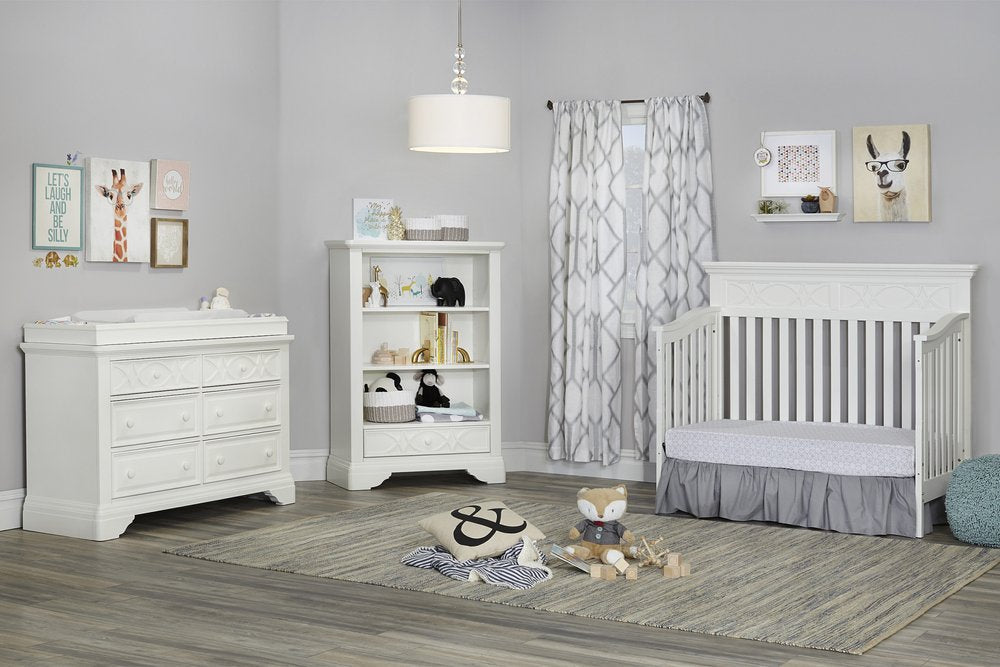 White Solid and Manufactured Wood Standard Four In One Convertible Crib HomeRoots