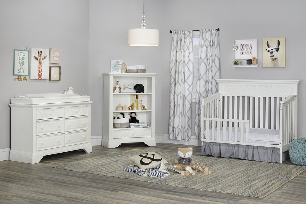 White Solid and Manufactured Wood Standard Four In One Convertible Crib HomeRoots