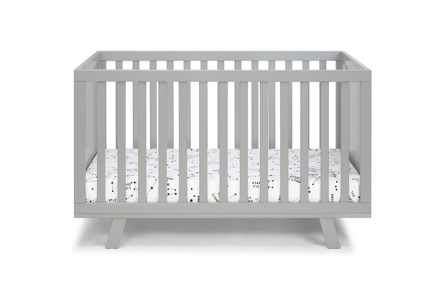 Light Gray Solid and Manufactured Wood Standard Three In One Convertible Crib