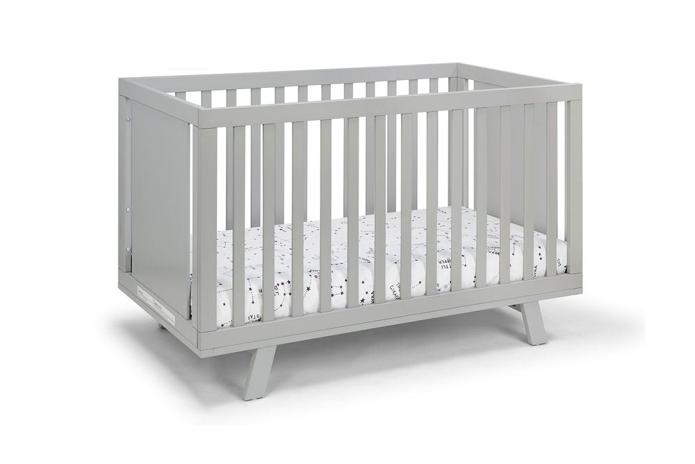 Light Gray Solid and Manufactured Wood Standard Three In One Convertible Crib HomeRoots