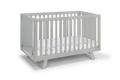 Light Gray Solid and Manufactured Wood Standard Three In One Convertible Crib HomeRoots