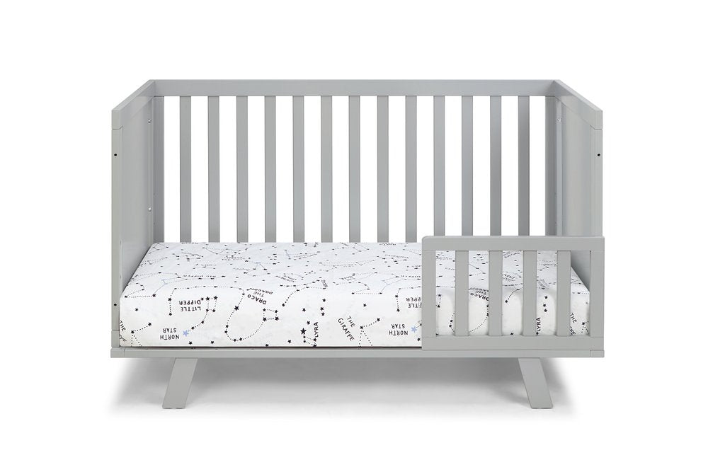 Light Gray Solid and Manufactured Wood Standard Three In One Convertible Crib HomeRoots