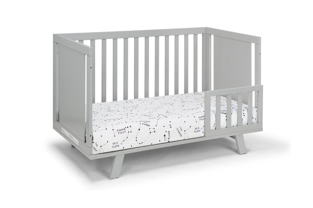 Light Gray Solid and Manufactured Wood Standard Three In One Convertible Crib HomeRoots