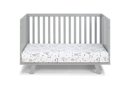 Light Gray Solid and Manufactured Wood Standard Three In One Convertible Crib