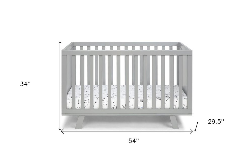 Light Gray Solid and Manufactured Wood Standard Three In One Convertible Crib HomeRoots