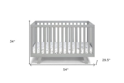 Light Gray Solid and Manufactured Wood Standard Three In One Convertible Crib HomeRoots