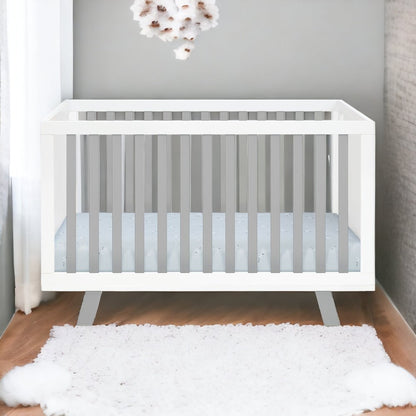 Gray and White Solid and Manufactured Wood Standard Three In One Convertible Crib HomeRoots