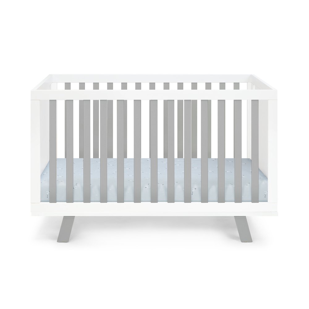 Gray and White Solid and Manufactured Wood Standard Three In One Convertible Crib HomeRoots
