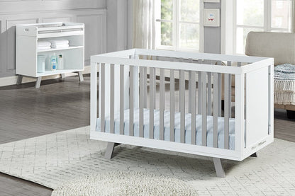Gray and White Solid and Manufactured Wood Standard Three In One Convertible Crib HomeRoots