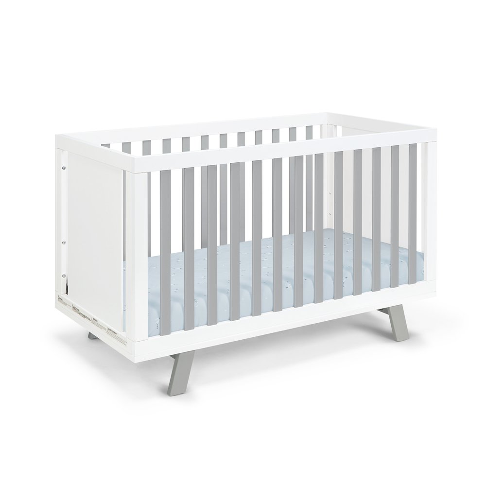 Gray and White Solid and Manufactured Wood Standard Three In One Convertible Crib HomeRoots