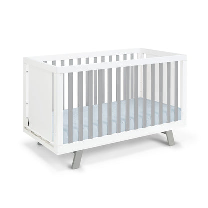 Gray and White Solid and Manufactured Wood Standard Three In One Convertible Crib HomeRoots