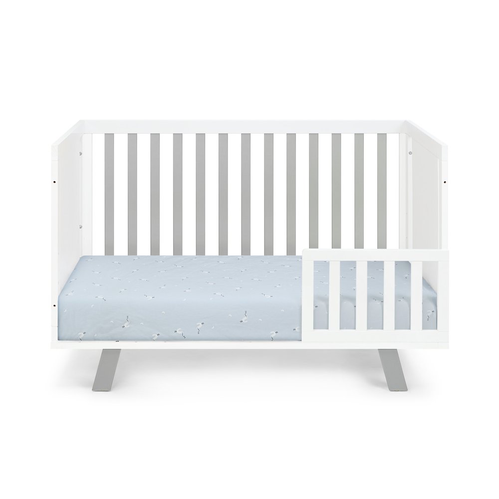 Gray and White Solid and Manufactured Wood Standard Three In One Convertible Crib HomeRoots
