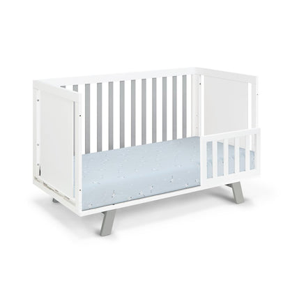 Gray and White Solid and Manufactured Wood Standard Three In One Convertible Crib HomeRoots