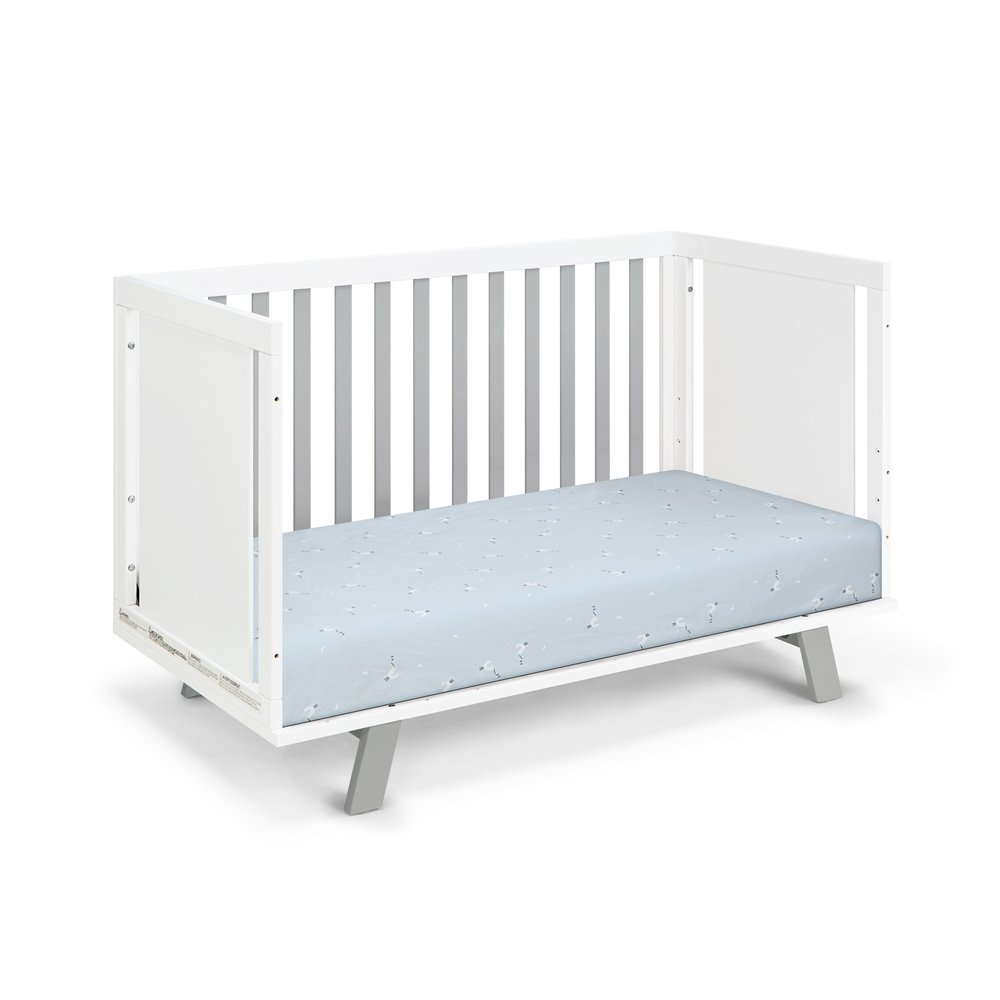 Gray and White Solid and Manufactured Wood Standard Three In One Convertible Crib HomeRoots