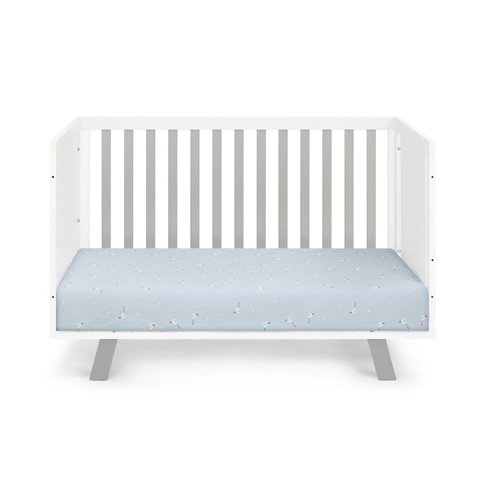 Gray and White Solid and Manufactured Wood Standard Three In One Convertible Crib HomeRoots